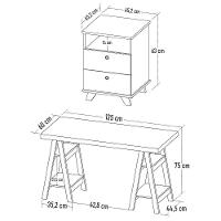 Mesa Escrivaninha Cavalete 135cm E Gaveteiro 2 Gavetas May A06 Olmo/branco - Mpozenato