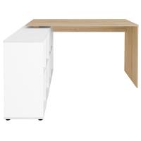 Mesa Escrivaninha Em L 140x130cm 8 Nichos Eron A06 Carvalho/branco - Mpozenato - 7
