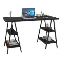 Mesa Escrivaninha Cavalete 135cm Estilo Industrial Prisma C08 Preto ônix/preto - Mpozenato - 1