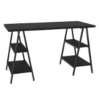 Mesa Escrivaninha Cavalete 135cm Estilo Industrial Prisma C08 Preto ônix/preto - Mpozenato - 5