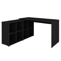 Mesa Escrivaninha Em L Eron E Estante Livreiro Maly A06 Preto - Mpozenato - 9