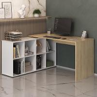 Mesa Escrivaninha Em L Eron E Balcão 60cm 2 Portas Look A06 Carvalho/branco - Mpozenato - 2