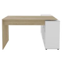 Mesa Escrivaninha Em L Eron E Balcão 60cm 2 Portas Look A06 Carvalho/branco - Mpozenato - 10