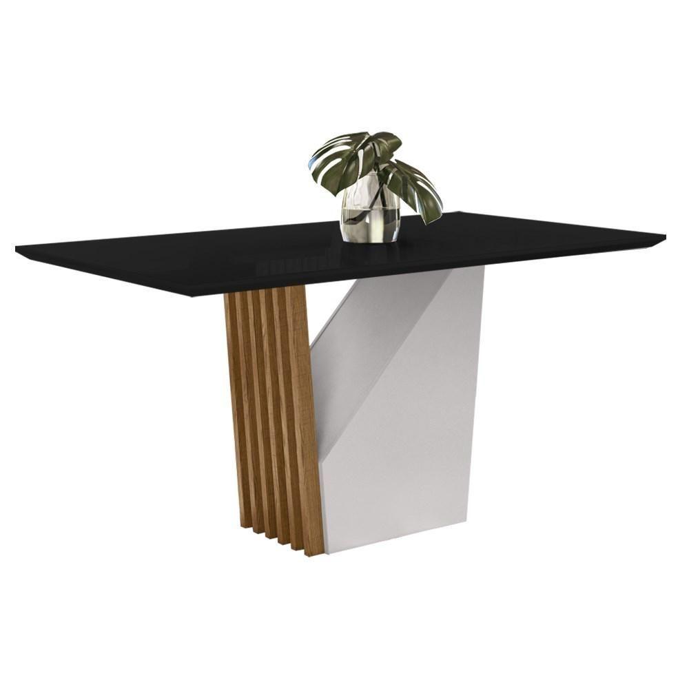 Mesa De Jantar 4 Lugares 120cm Venetti N02 Ypê/preto - Mpozenato - 1