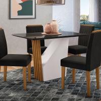Mesa De Jantar 4 Lugares 120cm Venetti N02 Ypê/preto - Mpozenato - 2