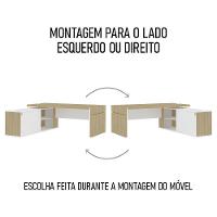 Mesa Diretor Em L Com Tomada 183x202cm Corp A06 Carvalho/branco - Mpozenato - 5