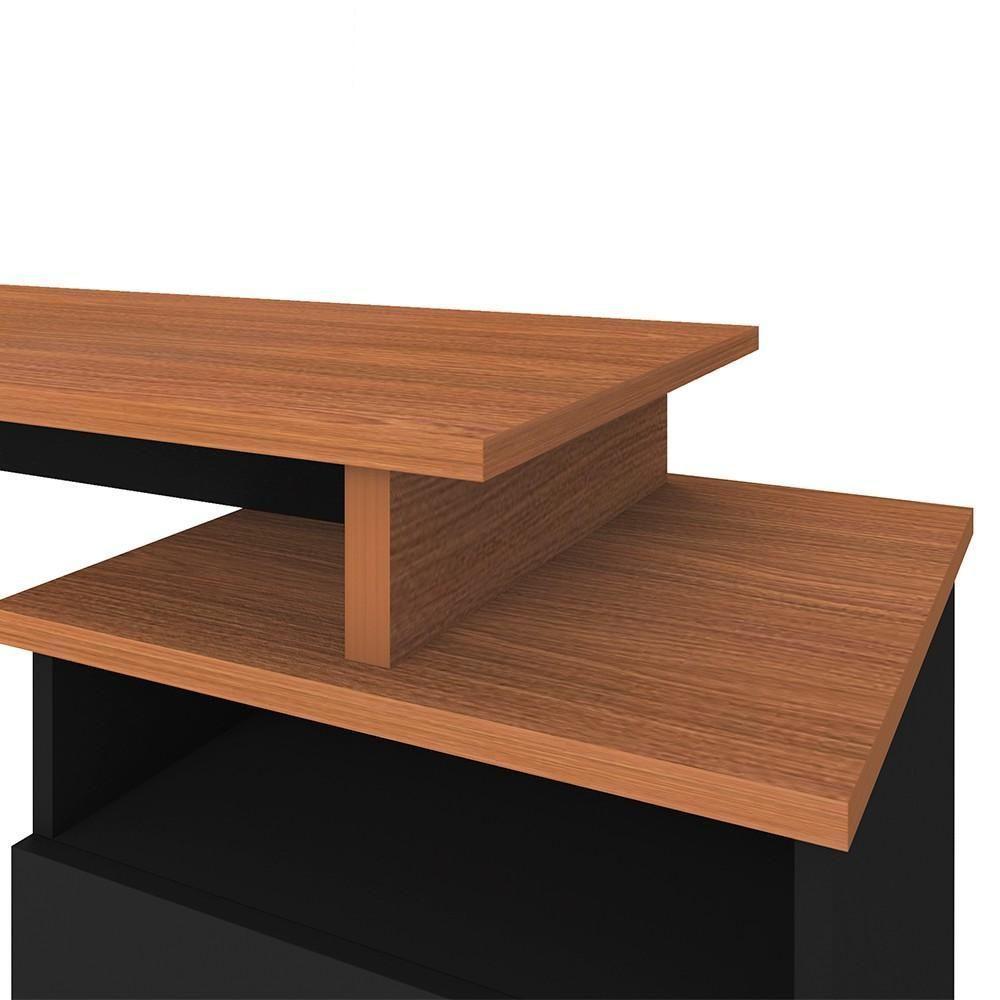 Mesa Escrivaninha Estilo Industrial Flex Lux A06 Freijó/preto - Mpozenato - 10