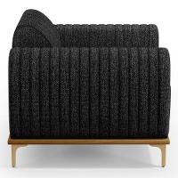 Poltrona Decorativa Base Gold Molino D06 Linho D-465 Chumbo - Mpozenato - 8