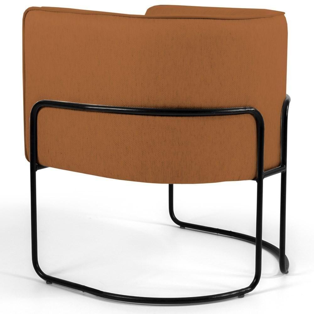 Poltrona Decorativa Base Aço Betina C-262 Veludo Telha - Domi - 3