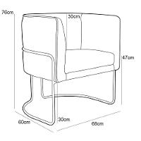 Poltrona Decorativa Base Aço Betina C-262 Veludo Telha - Domi - 4