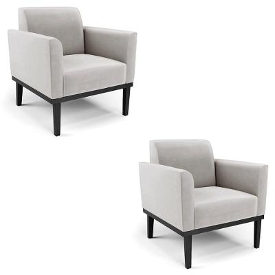 Kit 2 Poltronas Maressa Para Sala Veludo Cinza Ibiza