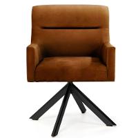 Poltrona Decorativa Giratória Base Eiffel Preto Angel Veludo C-262 Laranja - Domi - 2