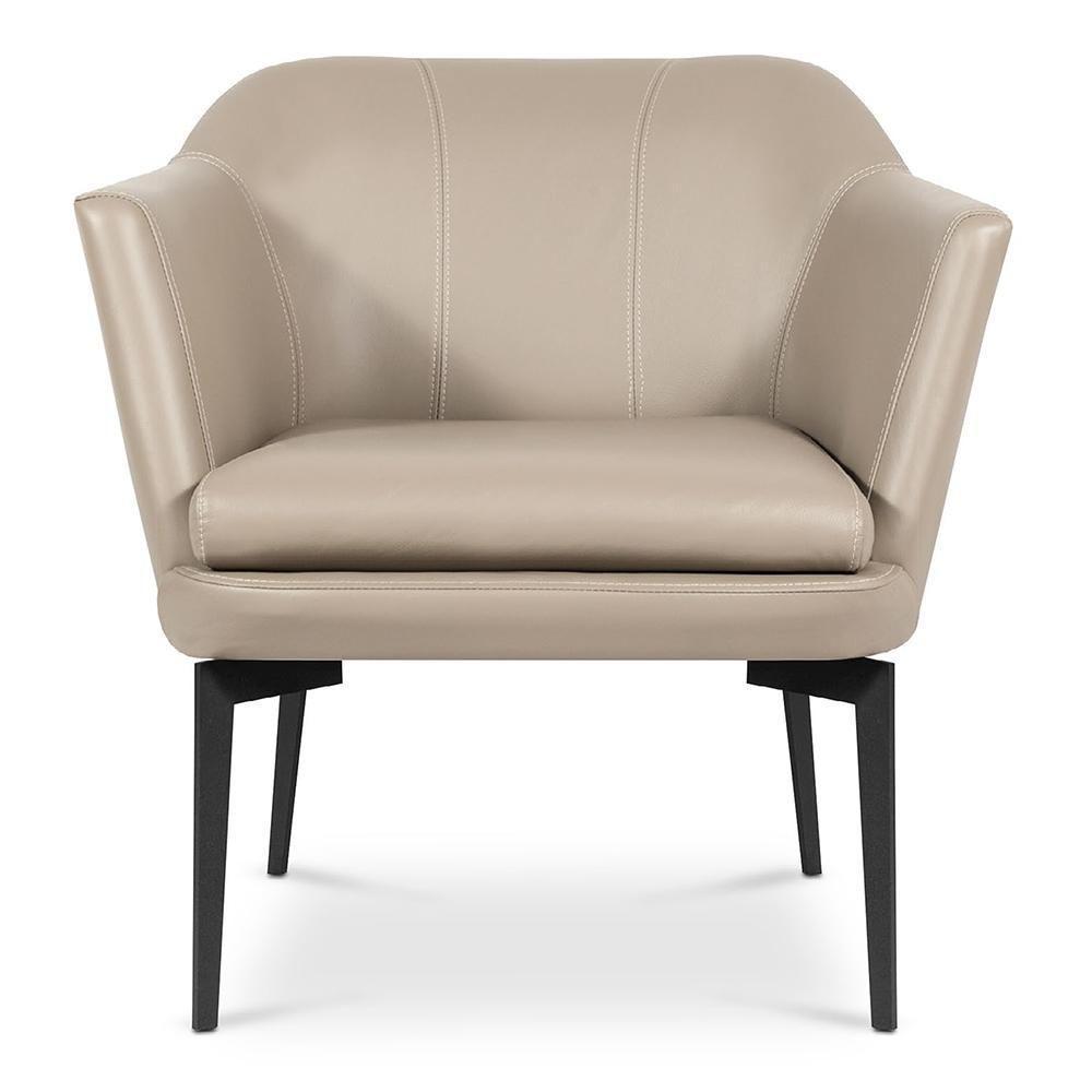 Poltrona Decorativa Para Sala De Estar Cris L07 Couro Fendi - Mpozenato - 2