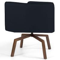 Poltrona Decorativa Giratória Base Ka Madeira Betina C-300 Veludo Preto - Domi - 3