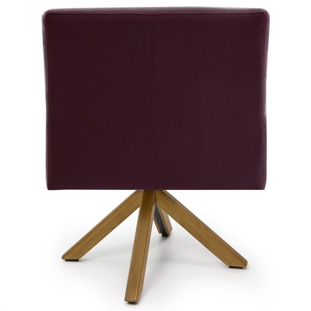 Poltrona Decorativa Giratória Base Giromad Madeira Angel Veludo C-292 Uva - Domi - 3