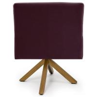 Poltrona Decorativa Giratória Base Giromad Madeira Angel Veludo C-292 Uva - Domi - 3