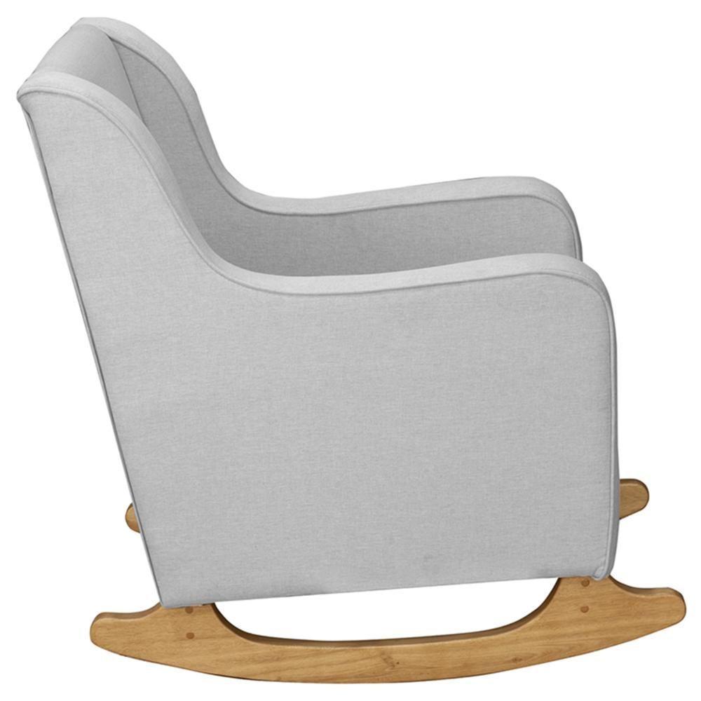Poltrona Amamentação Base Balanço E Puff Vick Linho Cinza F03 - Mpozenato - 6