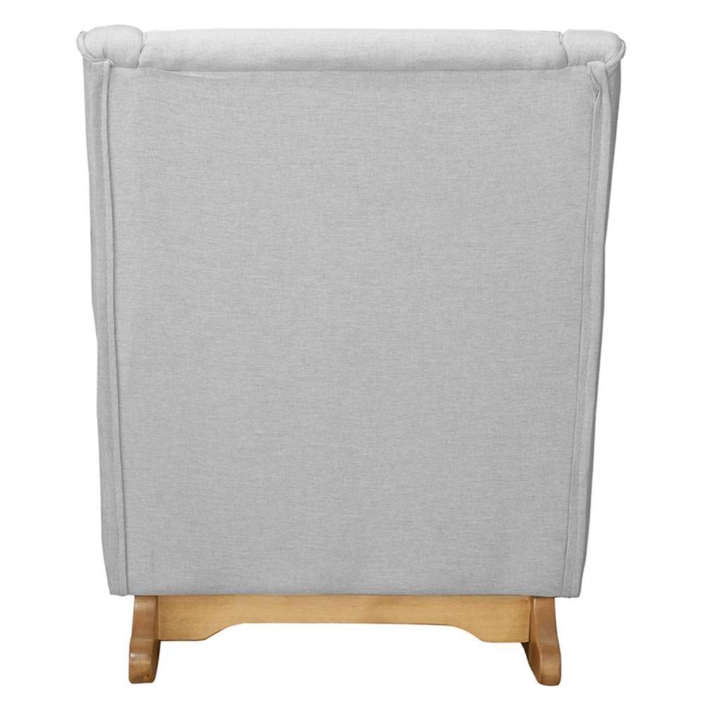 Poltrona Amamentação Base Balanço E Puff Vick Linho Cinza F03 - Mpozenato - 7