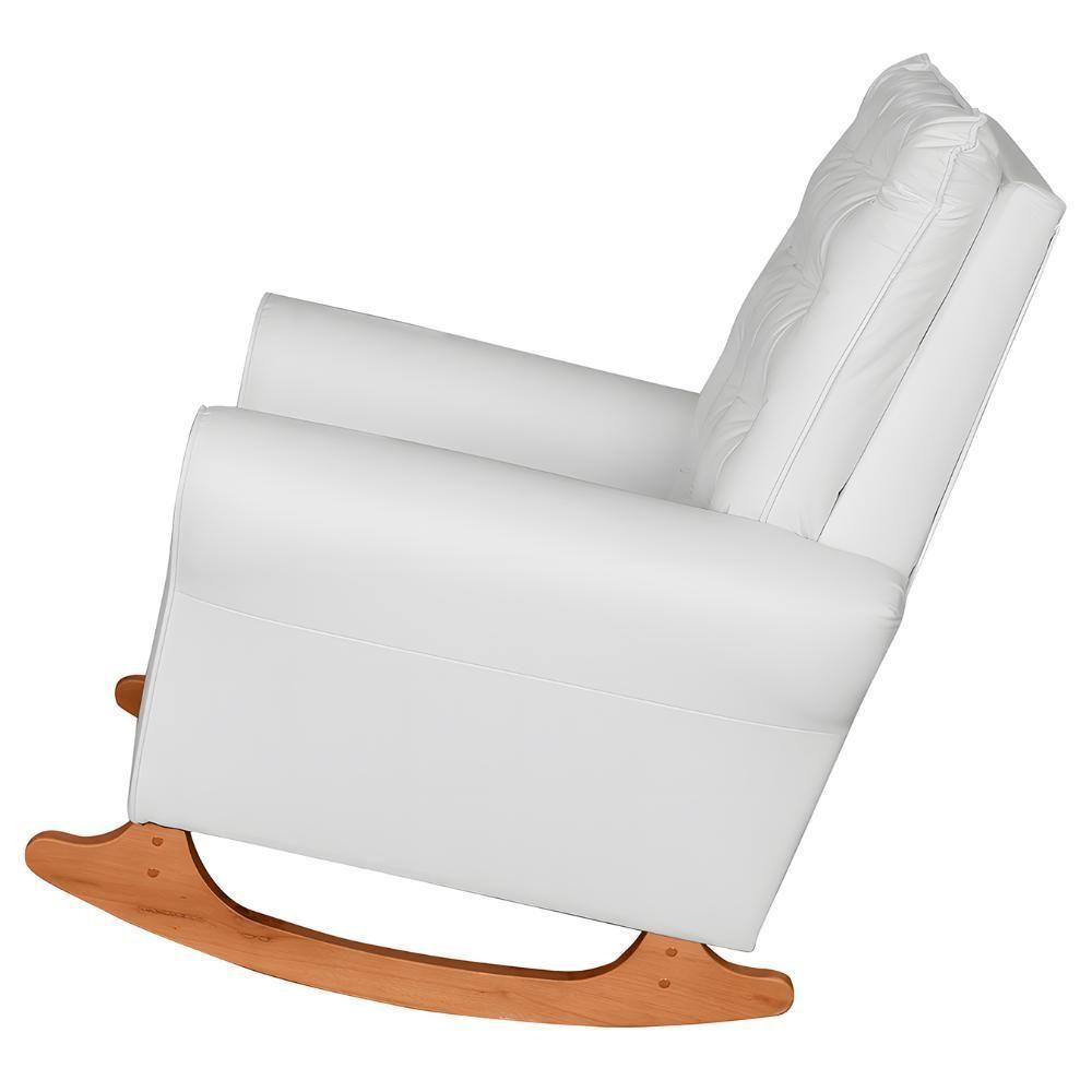 Poltrona Amamentação Base Balanço E Puff Maju Sintético Branco F03 - Mpozenato - 6