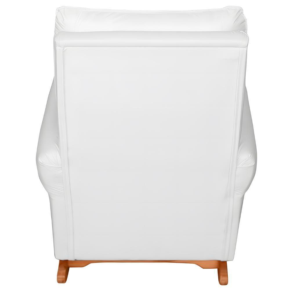 Poltrona Amamentação Base Balanço E Puff Maju Sintético Branco F03 - Mpozenato - 7