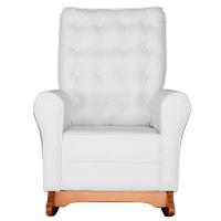 Poltrona Amamentação Base Balanço E Puff Maju Sintético Branco F03 - Mpozenato - 5