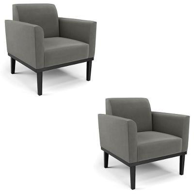 Kit 2 Poltronas Maressa Para Sala Suede Grafite Ibiza