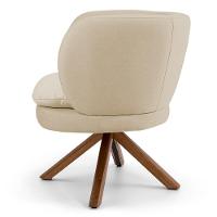 Poltrona Decorativa Sala De Estar Melissa Base Giromad Giratória C-129 Linho Bege Escuro - Domi - 3