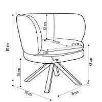 Poltrona Decorativa Sala De Estar Melissa Base Giromad Giratória C-129 Linho Bege Escuro - Domi