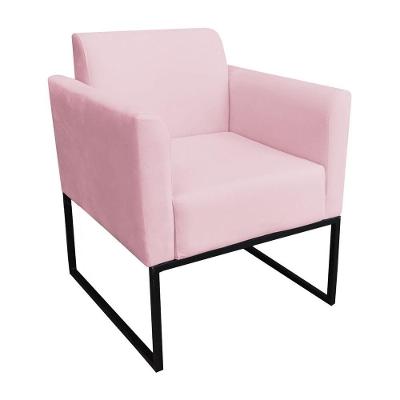 Poltrona Decorativa Maressa S19 Suede Rosa Ibiza