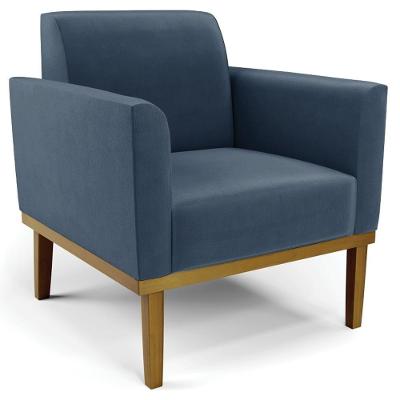 Poltrona Decorativa Maressa Suede Azul Ibiza