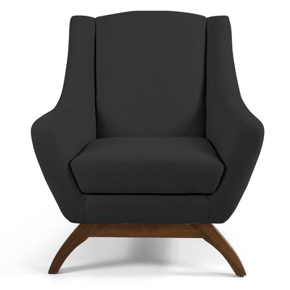 Poltrona Decorativa Base Manu Madeira Juliet Linho D-465 Chumbo - Domi - 2