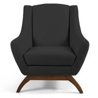 Poltrona Decorativa Base Manu Madeira Juliet Linho D-465 Chumbo - Domi - 2