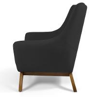 Poltrona Decorativa Base Manu Madeira Juliet Linho D-465 Chumbo - Domi