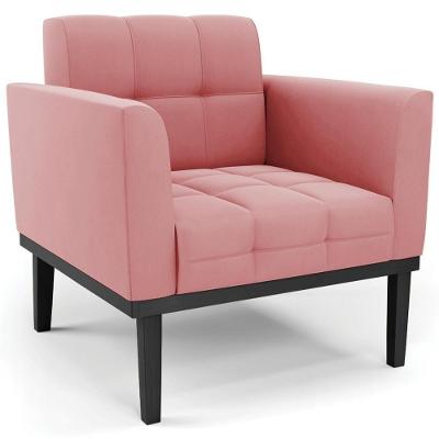 Poltrona Decorativa Ana Suede Preto Rosa Ibiza