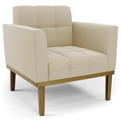 Poltrona Decorativa Ana Suede Bege Ibiza