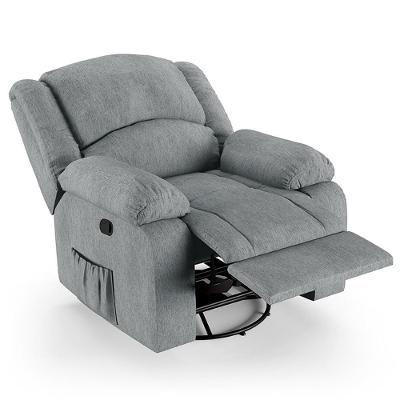 Poltrona Do Papai Reclinável Pietra Glider Giratória Usb Fh9 Linho Cinza - Mpozenato