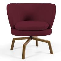 Poltrona Decorativa Sala De Estar Melissa Base Ka Giratória Veludo C-278 Marsala - Domi - 2