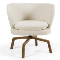 Poltrona Decorativa Sala De Estar Melissa Base Ka Giratória Veludo C-309 Bege - Domi - 2