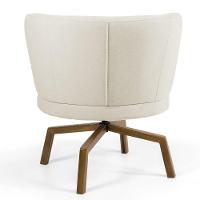 Poltrona Decorativa Sala De Estar Melissa Base Ka Giratória Veludo C-309 Bege - Domi - 5