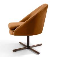 Poltrona Decorativa Base Xis Madeira Rafa C-262 Veludo Telha - Domi - 3