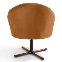 Poltrona Decorativa Base Xis Madeira Rafa C-262 Veludo Telha - Domi - 6