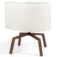 Poltrona Decorativa Giratória Base Ka Madeira Betina C-309 Veludo Bege - Domi - 3