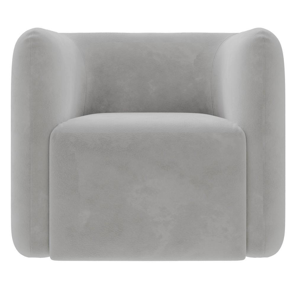 Poltrona Para Sala De Estar Decorativa Kit Com 2 Maggie Z08 Veludo Cinza - Mpozenato - 7