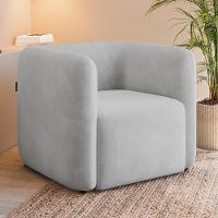 Poltrona Para Sala De Estar Decorativa Kit Com 2 Maggie Z08 Veludo Cinza - Mpozenato - 2