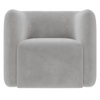 Poltrona Para Sala De Estar Decorativa Kit Com 2 Maggie Z08 Veludo Cinza - Mpozenato - 7