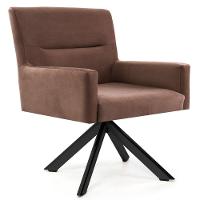 Poltrona Decorativa Giratória Base Eiffel Preto Angel Veludo C-276 Ferrugem - Domi - 1