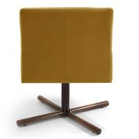 Poltrona Decorativa Giratória Base Xis Madeira Angel Veludo C-260 Mostarda - Domi - 3
