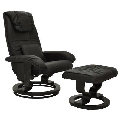 Poltrona Do Papai Massageadora Reclinável Louis R02 Couro Sintético Preto Mpozenato