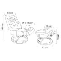 Poltrona Do Papai Massageadora Elétrica Com Puff Louis R02 Sintético Preto - Mpozenato
