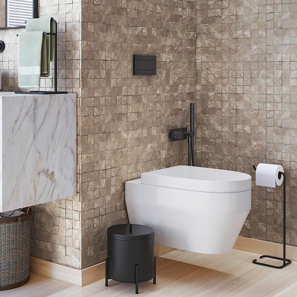 Kit Para Banheiro 3 Peças Luxe Em Aço D09 Preto - Mpozenato - 2